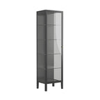 Living Room White Metal Frame Glass Doors Display Cabinet