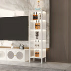 Living Room White Metal Frame Glass Doors Display Cabinet