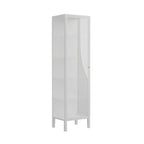 Living Room White Metal Frame Glass Doors Display Cabinet