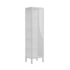 Living Room White Metal Frame Glass Doors Display Cabinet
