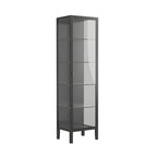 Living Room White Metal Frame Glass Doors Display Cabinet
