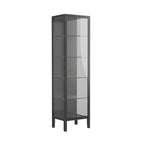 Living Room White Metal Frame Glass Doors Display Cabinet