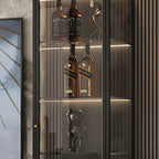 Living Room White Metal Frame Glass Doors Display Cabinet