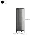 Living Room White Metal Frame Glass Doors Display Cabinet