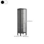Living Room White Metal Frame Glass Doors Display Cabinet