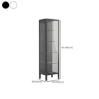 Living Room White Metal Frame Glass Doors Display Cabinet