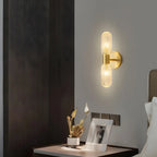 Unique Gold Up Down Wall Mounted Prismatic Glass Vanity Light