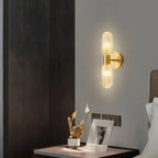 Unique Gold Up Down Wall Mounted Prismatic Glass Vanity Light