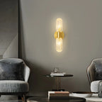 Unique Gold Up Down Wall Mounted Prismatic Glass Vanity Light
