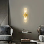 Unique Gold Up Down Wall Mounted Prismatic Glass Vanity Light