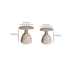 Rustic Natural Wood Pedestal Round Side Table for Living Room
