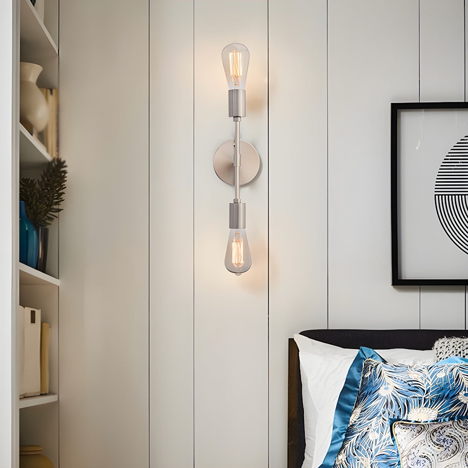 Modern 2-Light Globe Metal Bathroom Vanity Light