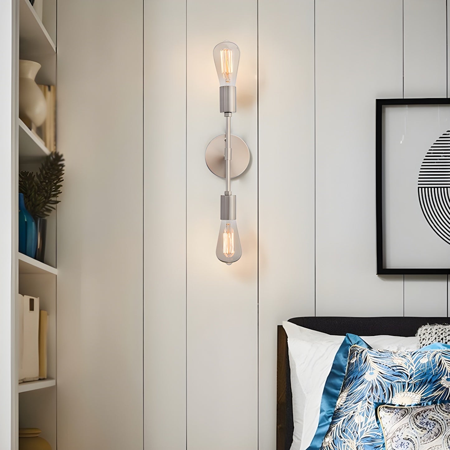 Modern 2-Light Globe Metal Bathroom Vanity Light