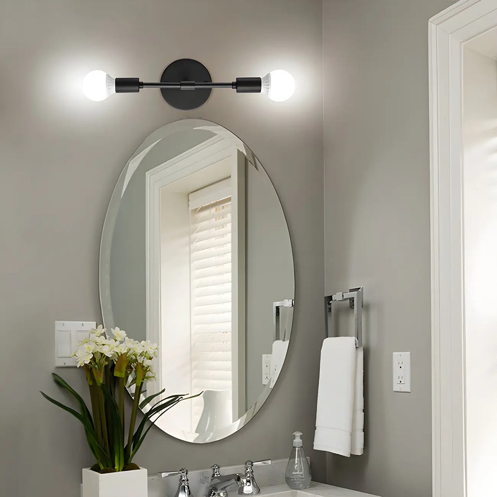 Modern 2-Light Globe Metal Bathroom Vanity Light