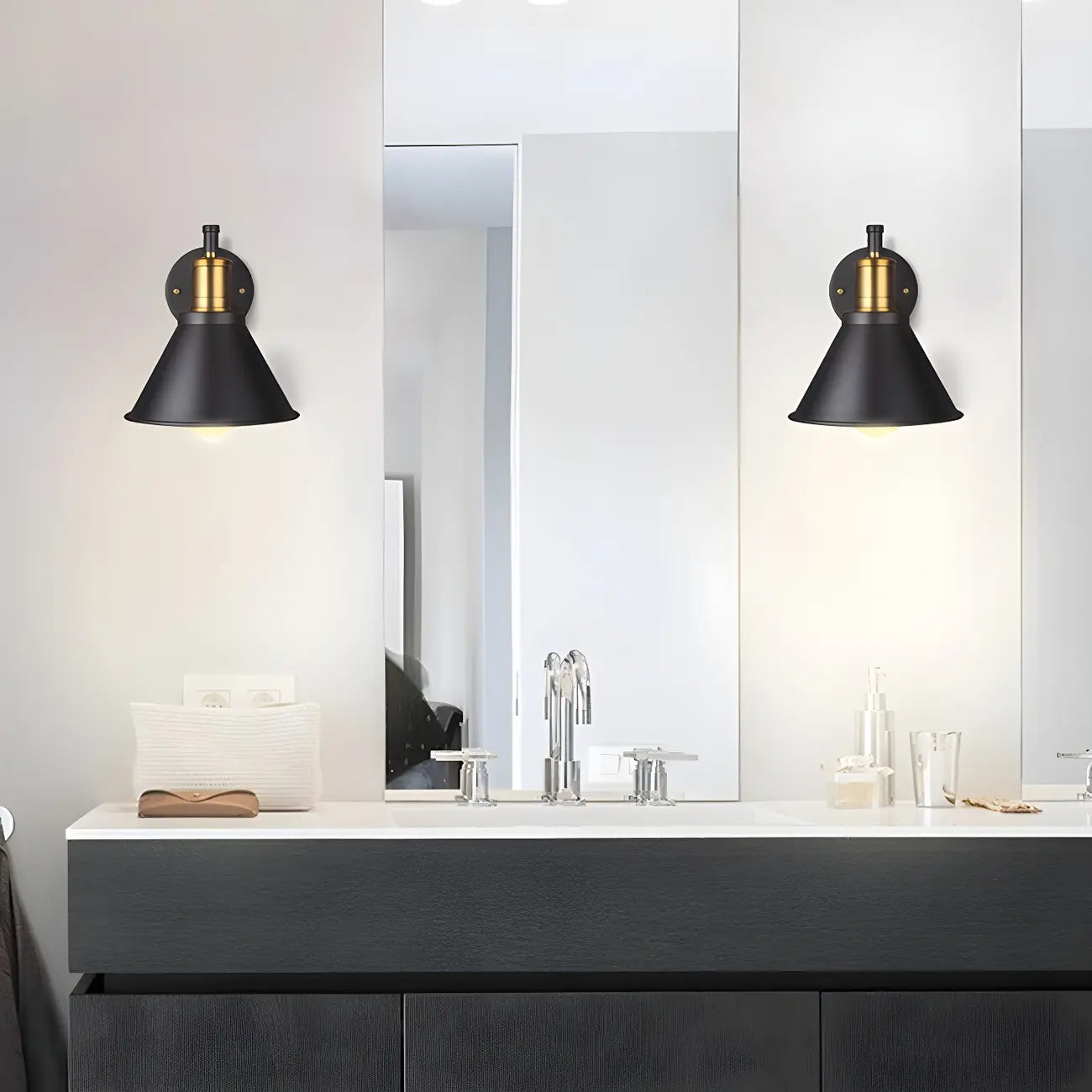 Cone Industrial Vanity Light for Bathroom Wall