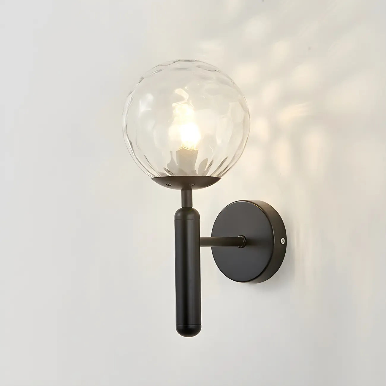 1-Light Modern Glass Globe Vanity Light for Bathroom