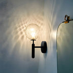 1-Light Modern Glass Globe Vanity Light for Bathroom