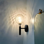 1-Light Modern Glass Globe Vanity Light for Bathroom