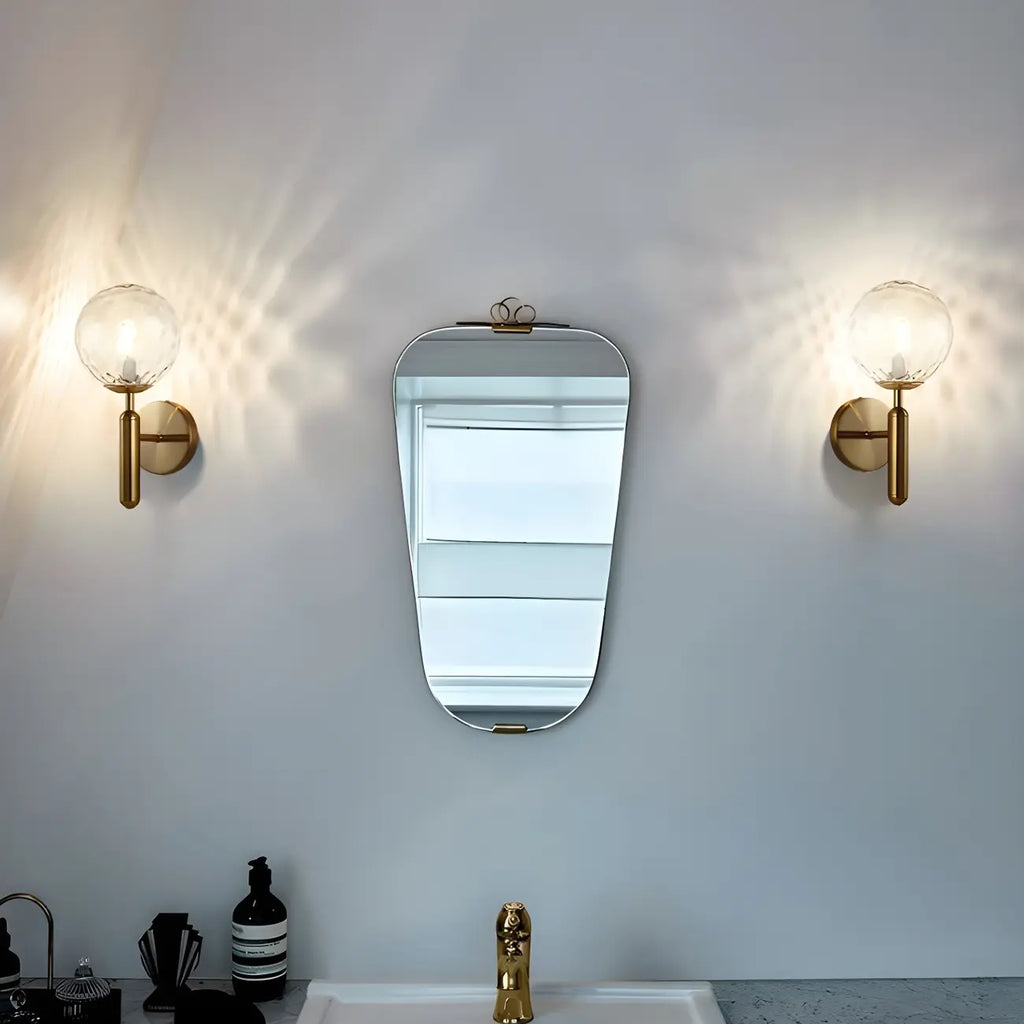 1-Light Modern Glass Globe Vanity Light for Bathroom