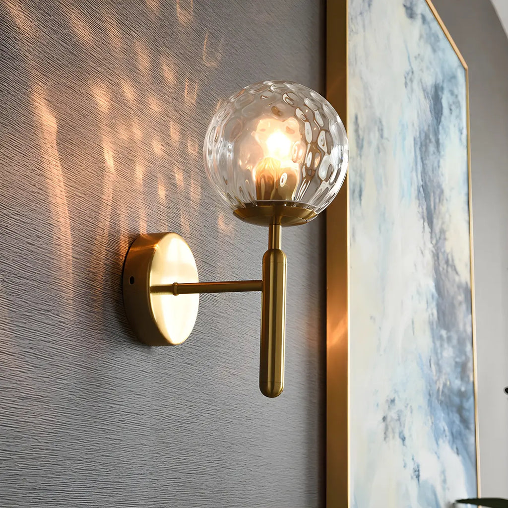1-Light Modern Glass Globe Vanity Light for Bathroom