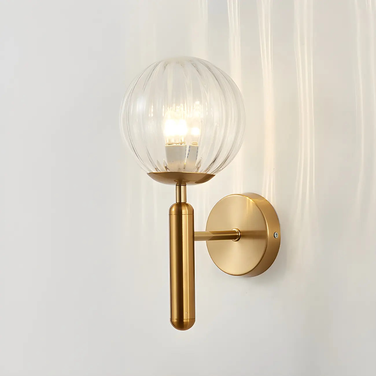 1-Light Modern Glass Globe Vanity Light for Bathroom
