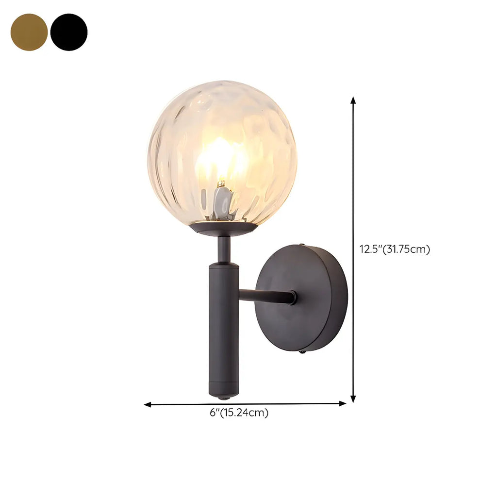 1-Light Modern Glass Globe Vanity Light for Bathroom