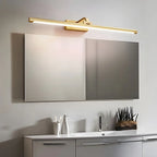 Glam Gold Metal LED Vanity Light with Acrylic Shade for Bathroom