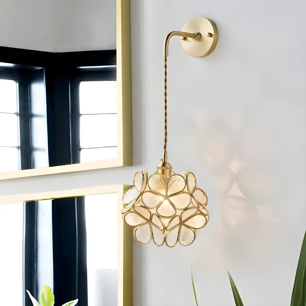 Modern Flower Prismatic Glass Arc Vanity Light