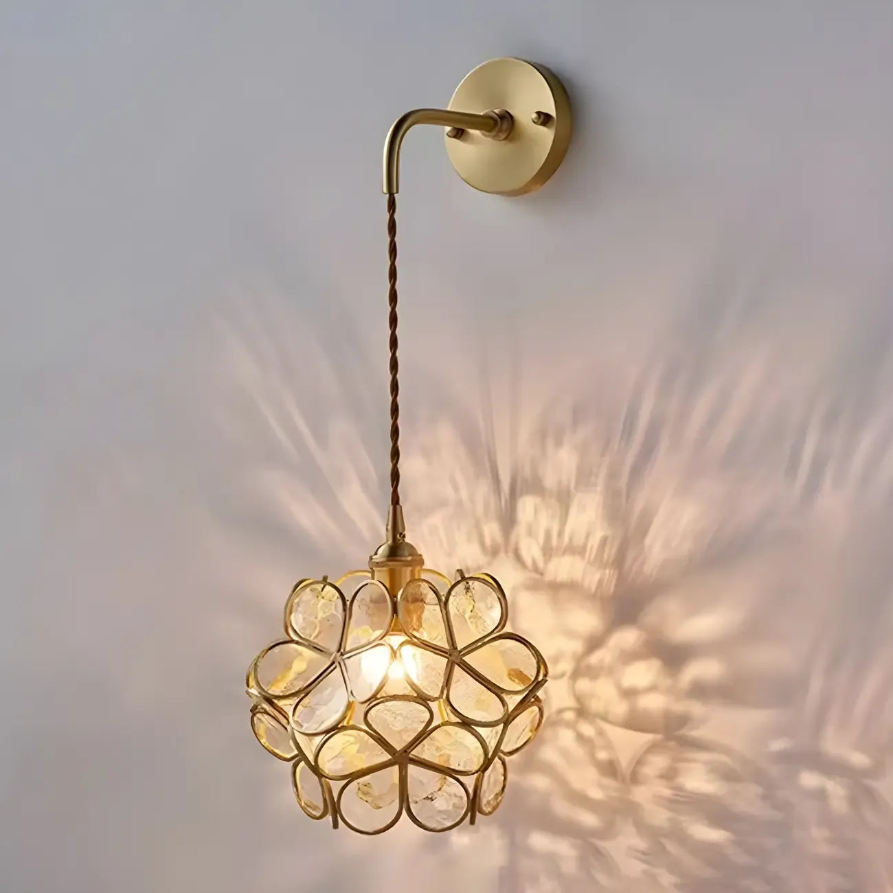 Modern Flower Prismatic Glass Arc Vanity Light