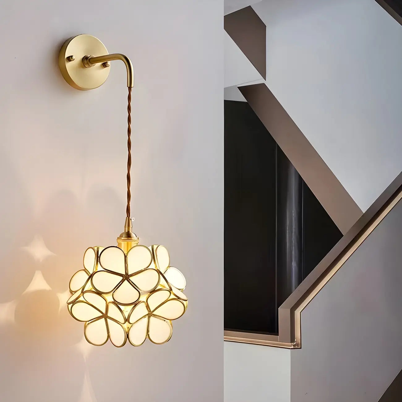 Modern Flower Prismatic Glass Arc Vanity Light