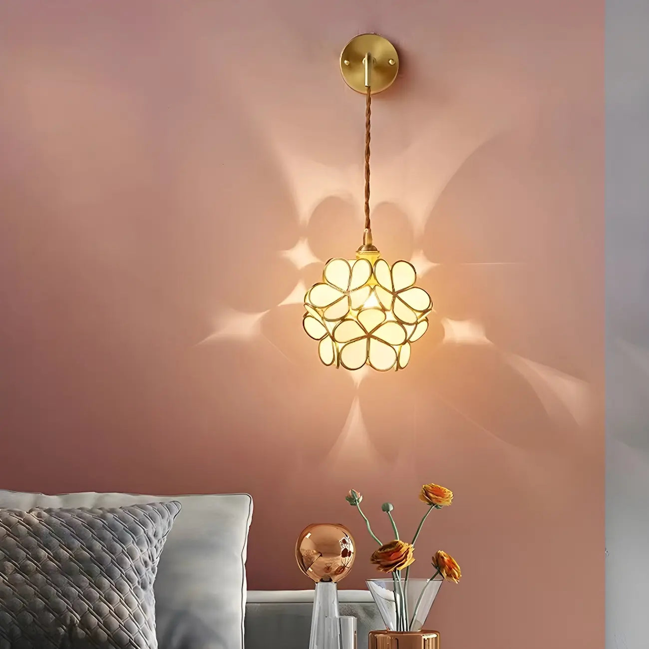 Modern Flower Prismatic Glass Arc Vanity Light