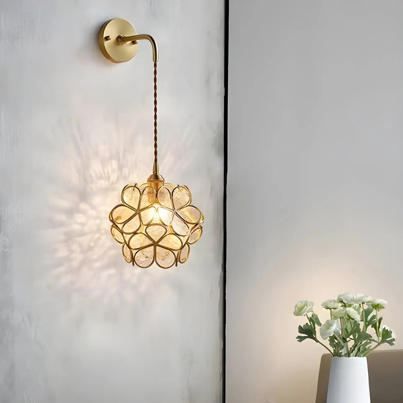 Modern Flower Prismatic Glass Arc Vanity Light
