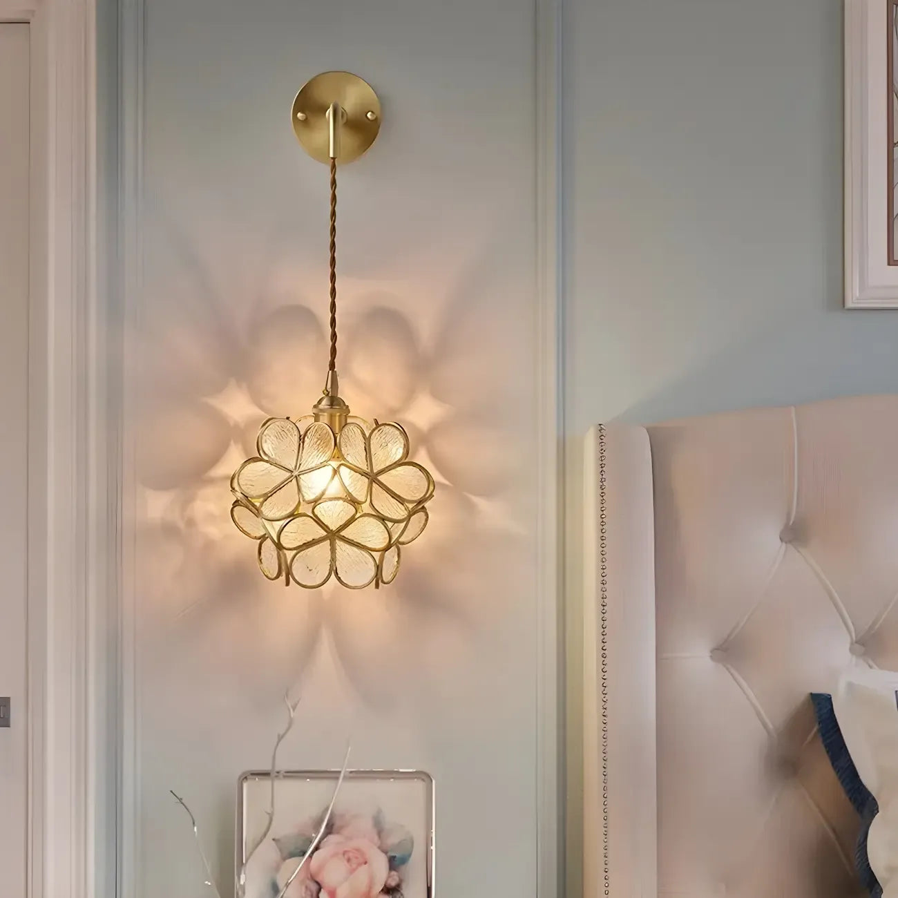 Modern Flower Prismatic Glass Arc Vanity Light