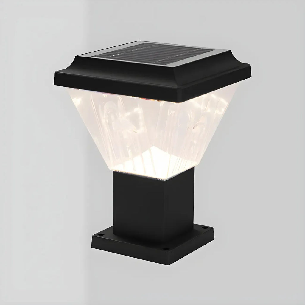 Bronze Acrylic Modern Solar Pyramid Outdoor Post Lights
