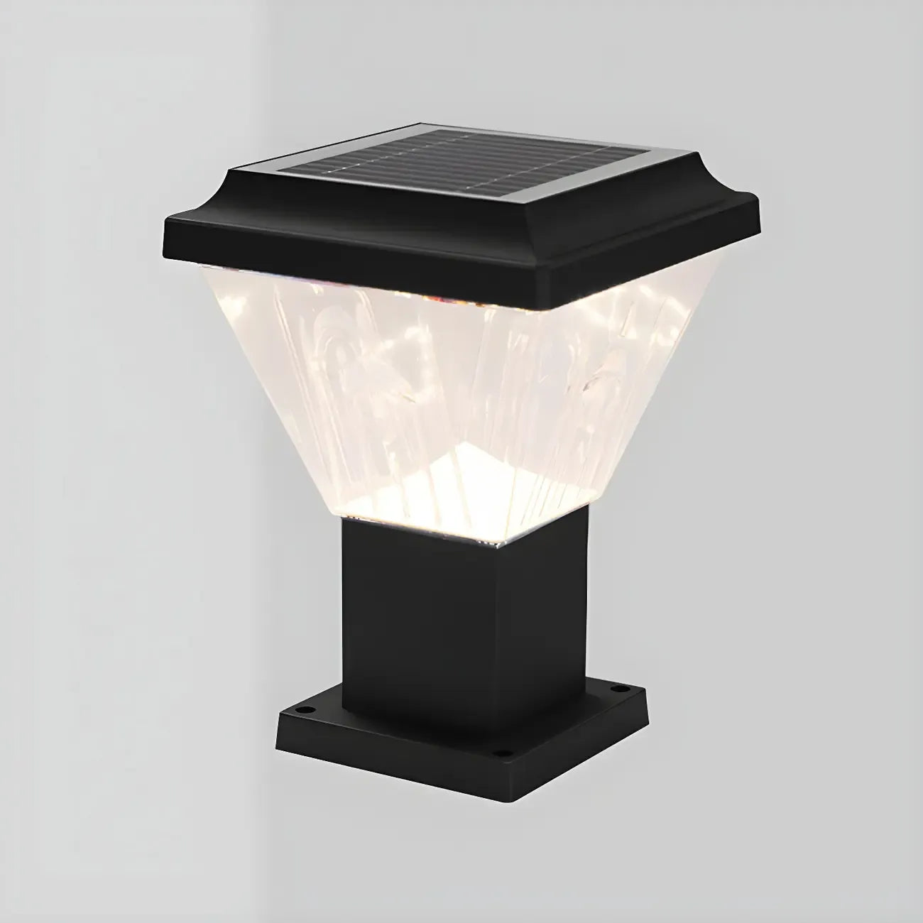 Bronze Acrylic Modern Solar Pyramid Outdoor Post Lights