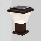 Bronze Acrylic Modern Solar Pyramid Outdoor Post Lights