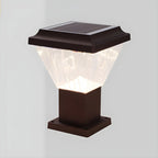 Bronze Acrylic Modern Solar Pyramid Outdoor Post Lights