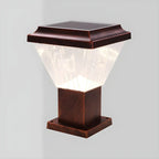 Bronze Acrylic Modern Solar Pyramid Outdoor Post Lights