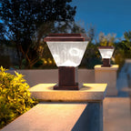 Bronze Acrylic Modern Solar Pyramid Outdoor Post Lights