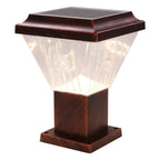 Bronze Acrylic Modern Solar Pyramid Outdoor Post Lights