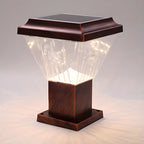 Bronze Acrylic Modern Solar Pyramid Outdoor Post Lights
