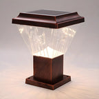 Bronze Acrylic Modern Solar Pyramid Outdoor Post Lights