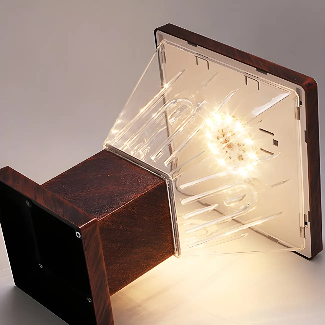 Bronze Acrylic Modern Solar Pyramid Outdoor Post Lights