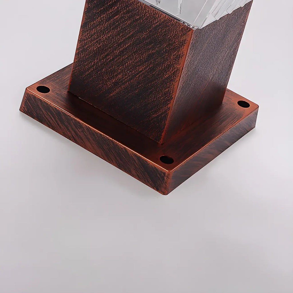 Bronze Acrylic Modern Solar Pyramid Outdoor Post Lights