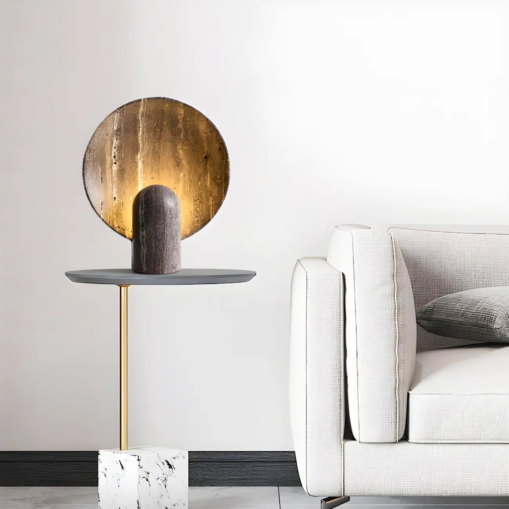 Modern Art Deco Stone Table Lamp for Bedroom