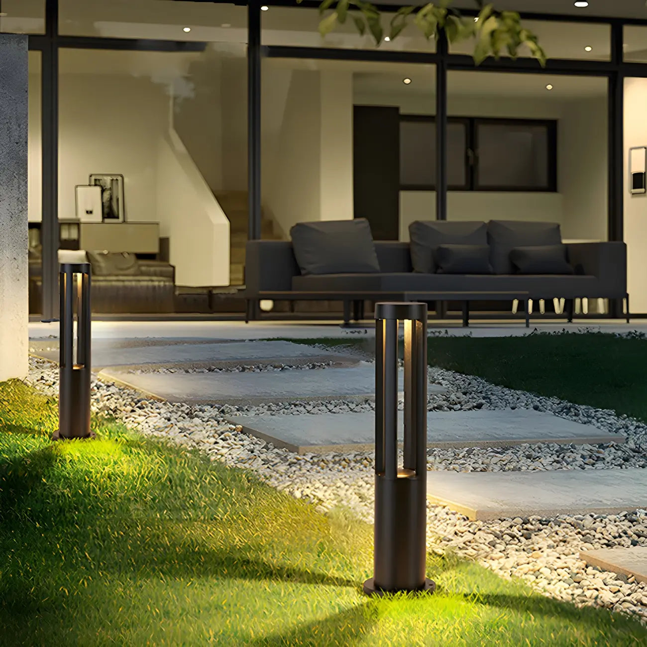 Wired Geometric Simple Metal Post Cap Light