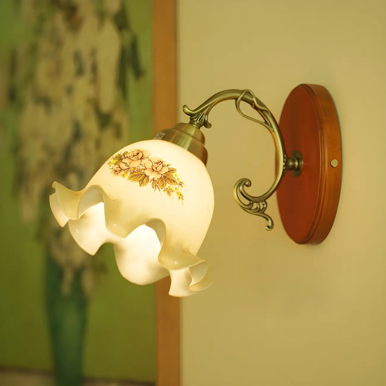 Retro Mini Colored Glass Wall Control Sconce for Living Spaces