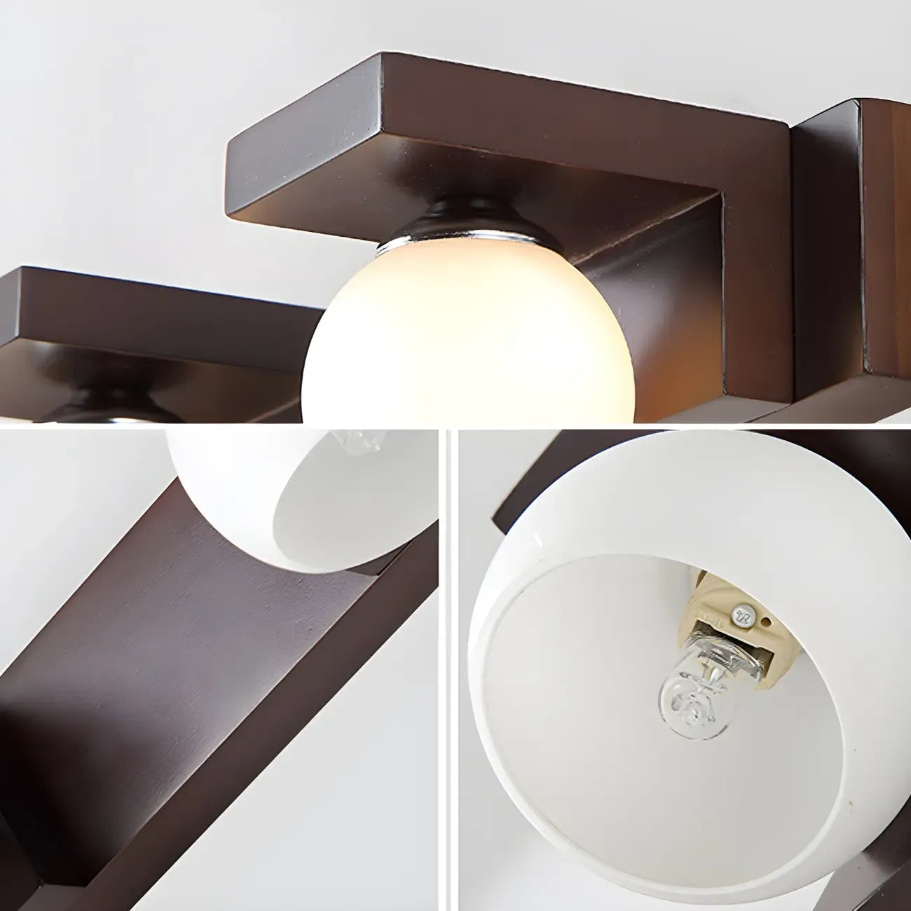 Elegant Globe Vanity Light with White Glass Shade for Bathroom