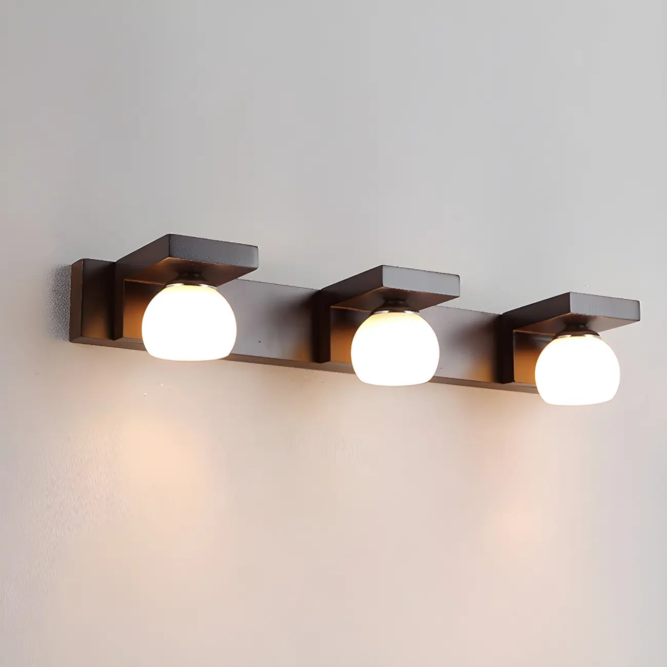 Elegant Globe Vanity Light with White Glass Shade for Bathroom