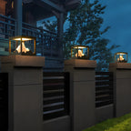 Mountain Silhouette Warm Light Outdoor Post Lights